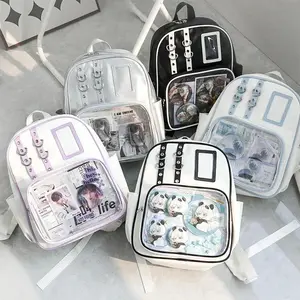 Y2K Cute Mini Backpack Women Kawaii Ita Bag Sweet Girl Transparent Rucksack DIY Display Knapsack Lolita Preppy Style School Bags
