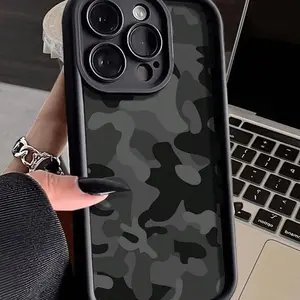 Camouflage Frosted TPU Silicone Phone Case - Durable, Shockproof Casing with Anti-Drop Protection, Compatible with iPhone 17 Pro Max,16,15 Plus,14,13,12,11,XS,X,XS Max,SE,AIR,12/13 Mini, Ideal Cover for Couple & Friend Birthday Gifts, Smartphone Accessory