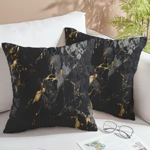 [Popular Choice]2 Pack, pillow cover, pillow case, themed pillow case, pillow towel, classic simple luxury pillow case, black marble pattern cushion cover, suitable for sofa and chair in living room and bedroom (excluding pillow core).
