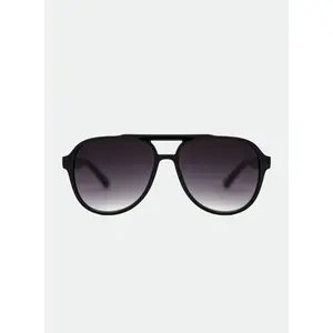 OTRA Stevie Oversized Aviator Black Sunglasses -Smoke Fade Lenses - 100% UV Protection