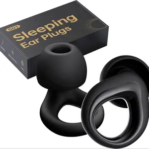 Sleep Noise Cancelling Earplugs, Reusable Silicone Ear Plugs with Storage Box, Ideal for Work Study Sleep Travel High Fidelity Hearing Protection
