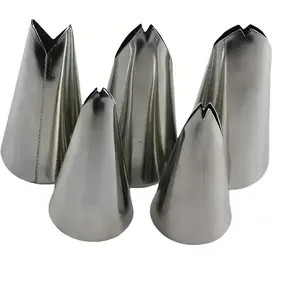 5- Stainless Steel Piping Tips Set for Cake Decorating -  Grade Icing Nozzles, Easy Clean Chrome Plated, DIY Baking Tools for Cupcakes, Cookies, Pastry -  for Beginners & Pros
