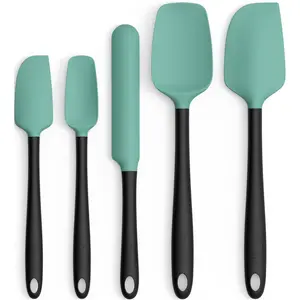 Silicone Spatula Set of 5 - High Temperature Resistant, Food Grade Silicone, Dishwasher Safe, Perfect for Baking and Cooking (Aqua Green)