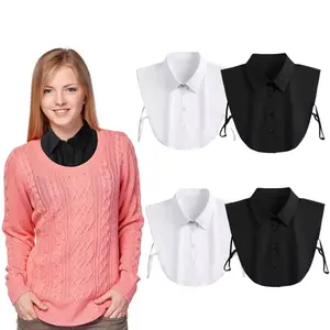 4PCS White Black Fake Collar Detachable Collars Women's Half False Shirt Neckband Dickey Tops Collar for Women