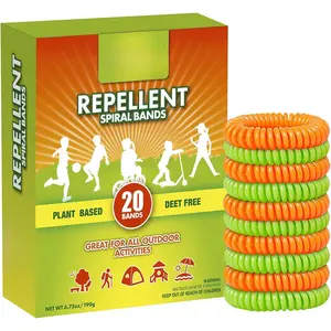 20 Deet Free Mosquito Repellent Bracelets for Kids - Camping Essentials Bug Repellent Bracelets - Mosquito Repellent Outdoor Patio Bands - Summer Essential Bug Bracelets Repellent Kids