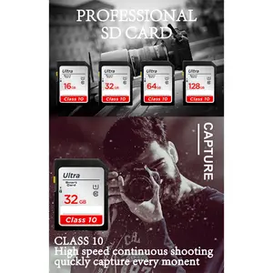 SD Card 64GB 128GB 256GB V10 16GB 32GB Normal Full Size Flash SD Memory Card High Speed for Camerasd memory card