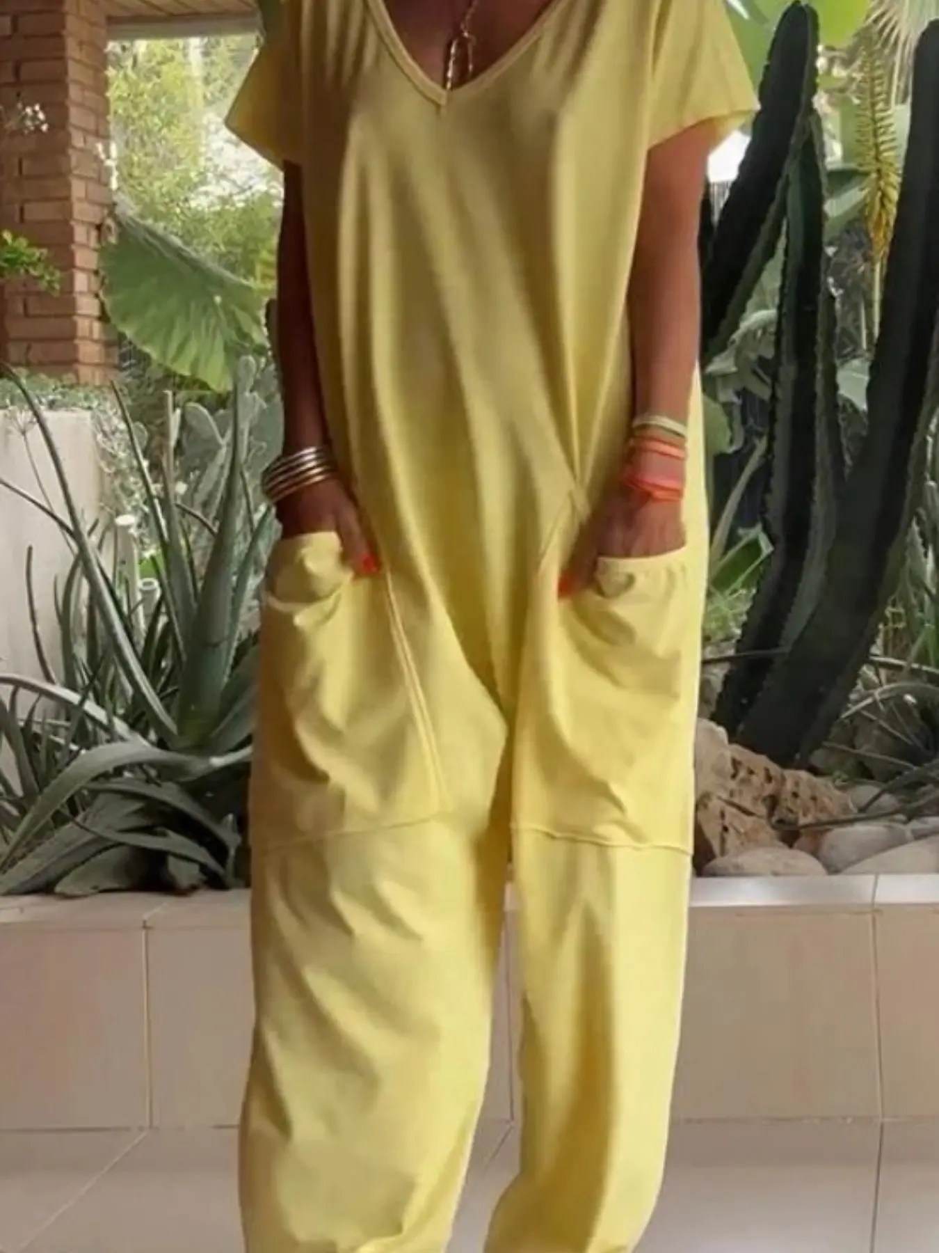 Boho Bohemian Style Oversized Loose Fit Baggy Romper, Overalls, Low Rise Large Pockets, Casual Pants, Comfortable and Stylish, Perfect for Daily Wear