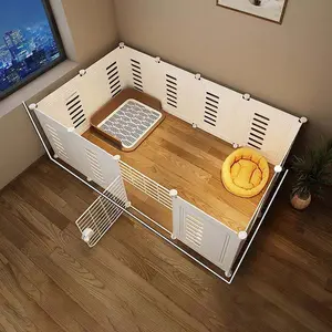 Pet Fence One Room One Bath Dog Cage Indoor Small Medium Dogs Teddy Bichon Isolation Door Gate Barrier, Pet Supplies