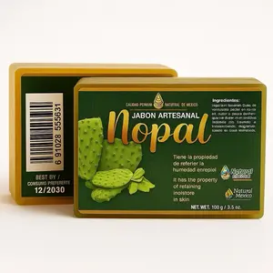 Jabón Artesanal de Nopal / Nopal Handcrafted Soap  100g/3.5oz  Hidrata y Retiene la Humedad – Moisturizes & Helps Retain Skin Hydration