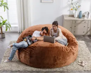 DreamyCove Sofa: Ultimate Comfort with a 5-Foot Brown Memory Foam Bean Bag