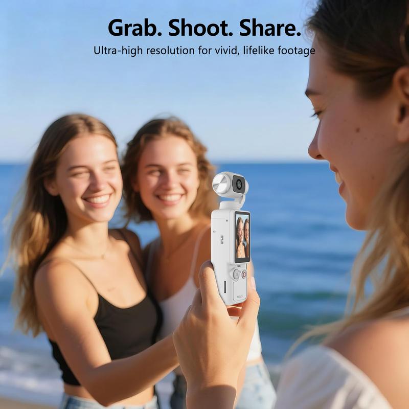 【Christmas Gift】W&O Portable Vlogging Camera with 180° Rotating Lens, 2.5K/120fps Videos, Pocket Video Camera for Photography, Digital Camera for Meeting and Daily Use with 32GB SD Card,  Ideal Gift for Girls, Boys, and Beginners, Birthday Christmas Gift