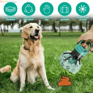 Portable Pet Poop Scooper with 1-Count Dog Waste Bag Holder Dispenser, Outdoor Pet Supplies for Dog Owners