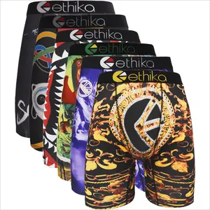 Men's Breathable Fashion Underwear 3Pcs/6Pcs Men Underwear Boxers Breathable Man Swimming Underpants Plus Size Print Mens Panties Trunks Sexy Men's Boxershorts