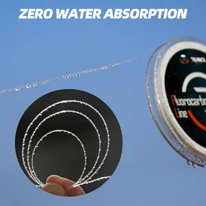 RUNCL 100% Pure Fluorocarbon Fishing Line, RC60 Clear Fluorocarbon Leader Line, Virtually Invisible with Added Sensitivity, High Strength, Abrasion - Resistant, Fast - Sinking, 4-50lb, 50-150yds