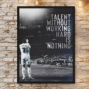 Vibrant Soccer Star Motivational Quote Canvas Print Poster, Frameless Wall Art Decor for Living Room, Bedroom, Office, Dining Room, Waterproof, 30.48x40.64 cm, Unique Creative Wall Art, Perfect Gift, Perfect for Room Decor