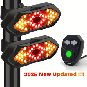 Bike Tail Light For Night Riding, USB Rechargeable Bicycle Rear Light With Wireless Remote Control And Turn Signals Of Safety Warning 5 Modes Ultra Bright LED For Road Mountain Bicycle, Electric Bike, Scooter, Without Battery