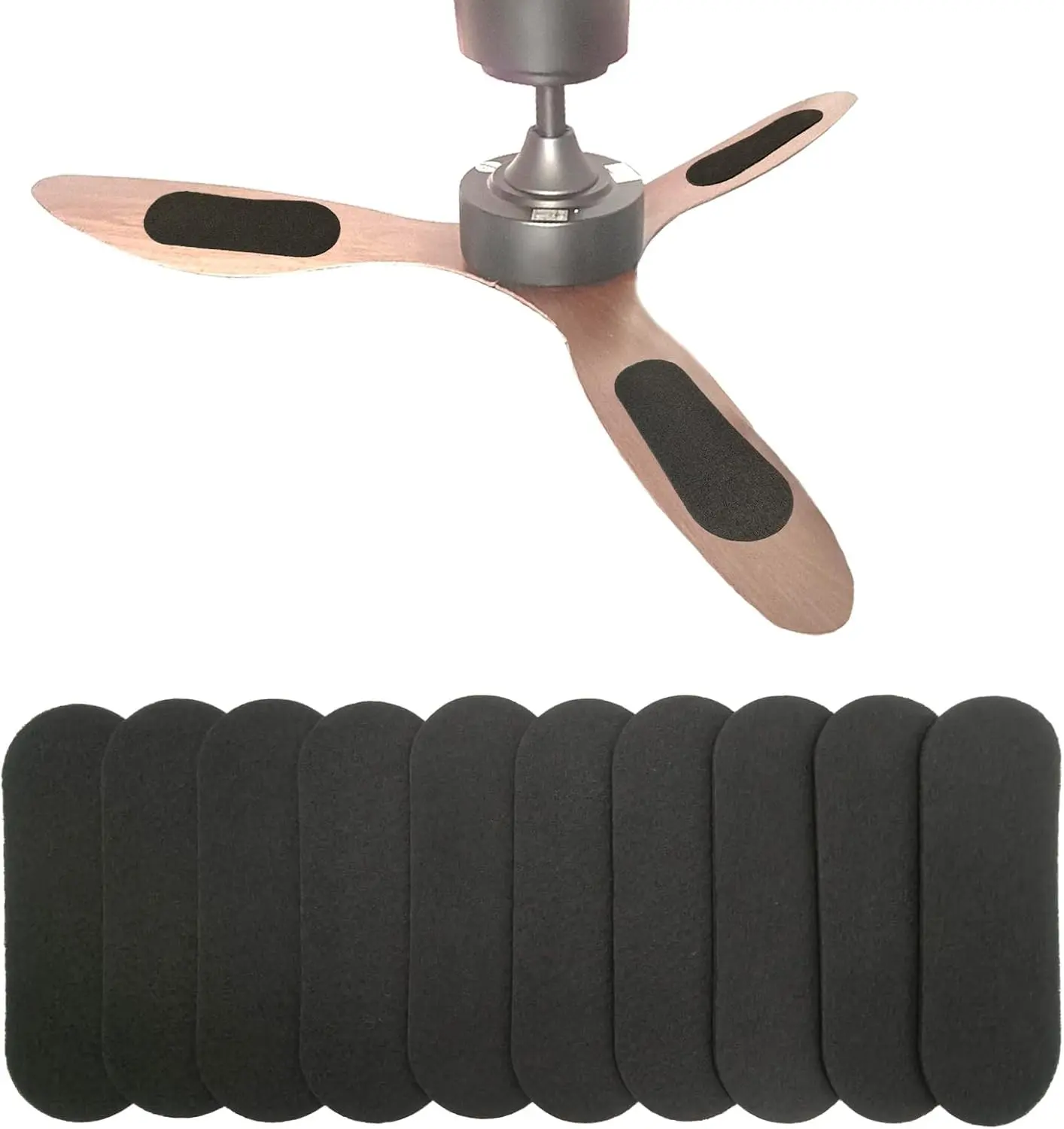 10Pack Ceiling Fan Filters for Blades, Activated Charcoal Air Purifier Pads | 9.8 x 3.5 in, universal ceiling fan filters trap dust, pollen, pet dander, smoke & odors; tool-free, lasts 2-3 months