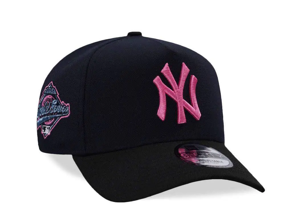 New era Classic NY Vibe Snapback Hat with Pink Embroidery | Premium Structured Curved Brim Cap | Retro Commemorative Side Patch Urban Headwear new
