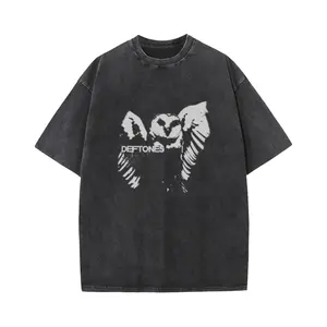 Wayii Fshion Retro Limited Hip Hop Deftones Unisex Oversize Rock Band Summer Washed Heavyweight Cotton T-shirt, Gift For Gothic, Gift For Punk, Grunge Clothe baby doll