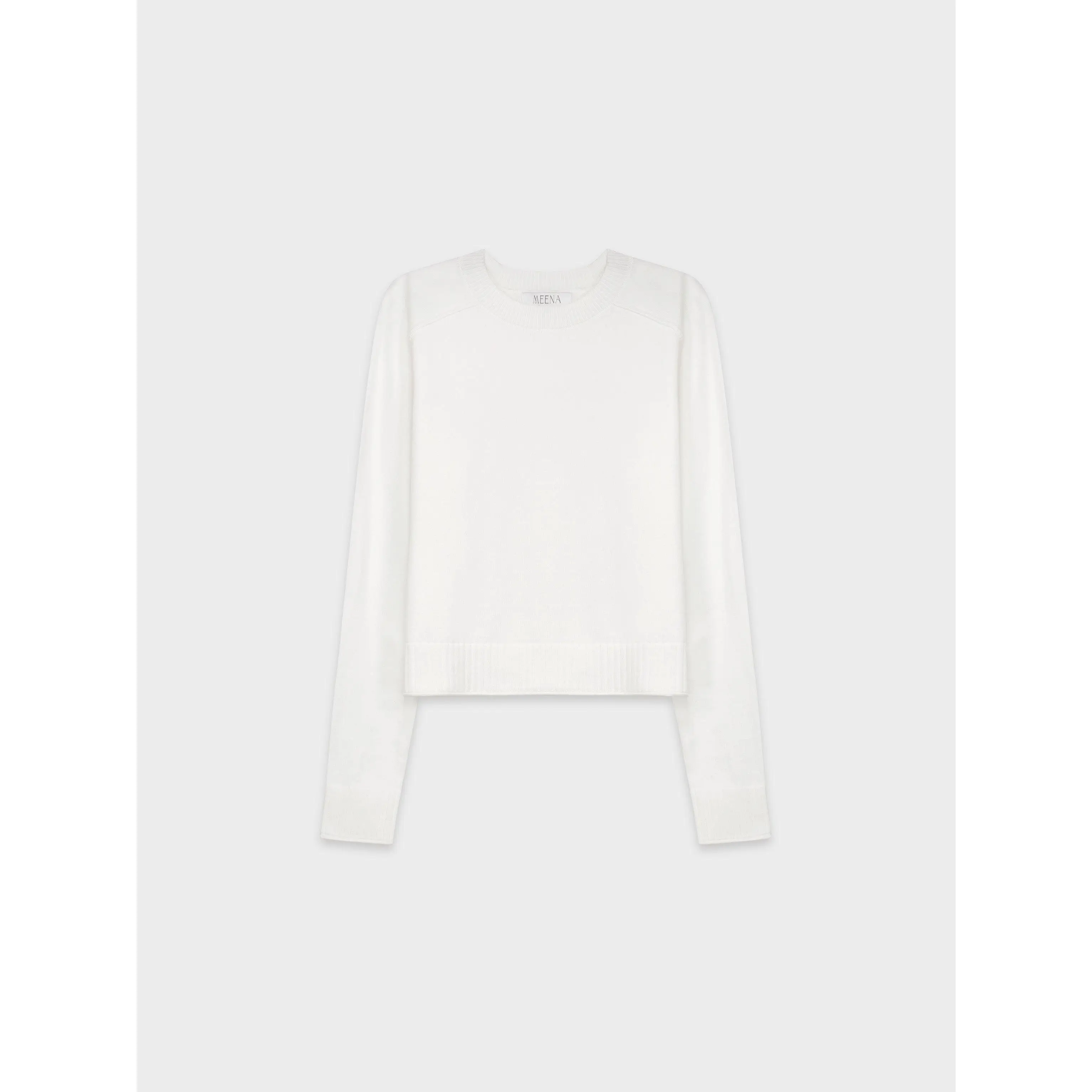 RIBBED BAND SWEATER-PURE WHITE