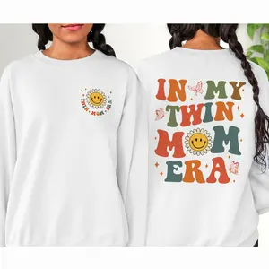 In My Twin Mom Era Sweatshirt, Mom Of Twins Sweater, New Mom Gift For Twin Mama, Funny Twin Mama Crewneck, Expecting Mom Gift, Gender Reveal