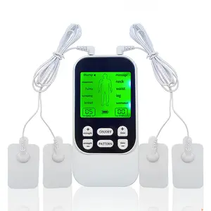 Muscle Stimulator – 10 Modes, Dual Channel, 30 Intensity Levels, Compact & Rechargeable, For Back, Neck & Shoulder, 4 Electrode Pads