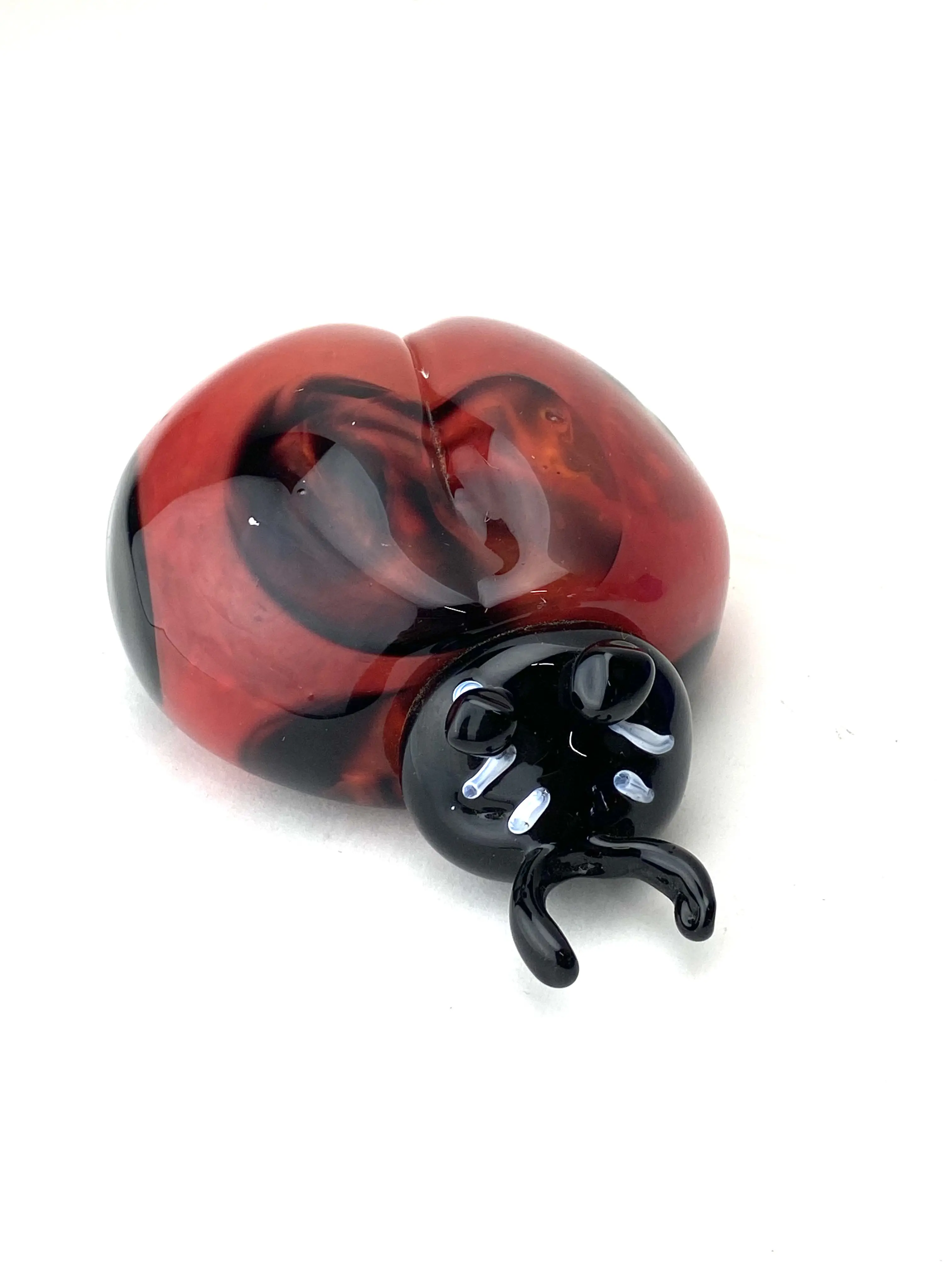 Handblown Glass Ladybug paperweight gift and decor Shelf Ornaments