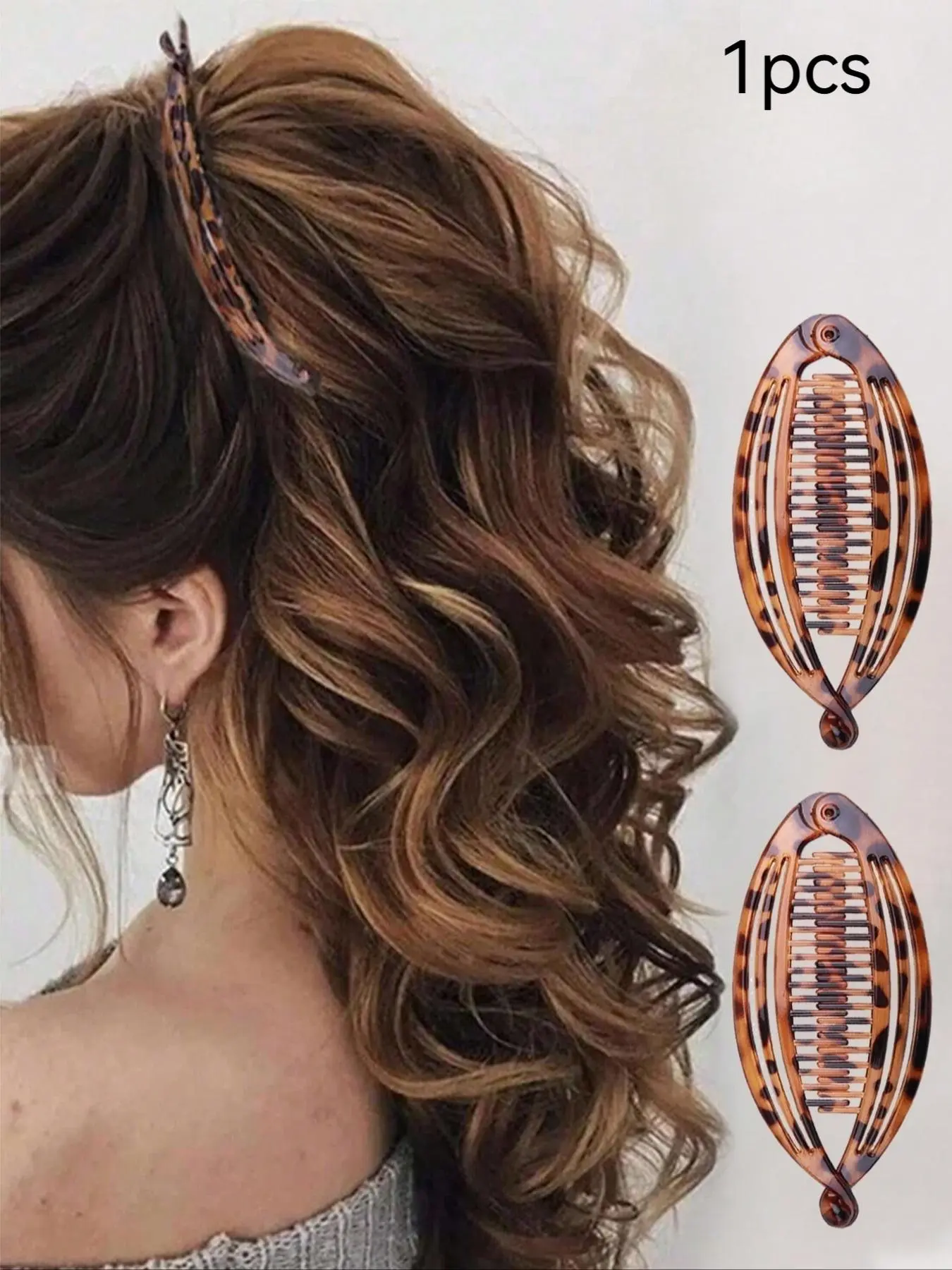 Fashion Tortoiseshell Hair Clip, Boho Style Hair Accessories for Women & Girls, Minimalist Headwear Suitable for Thick Hair, Duck Bill Hair Clips, Duckbill Clips