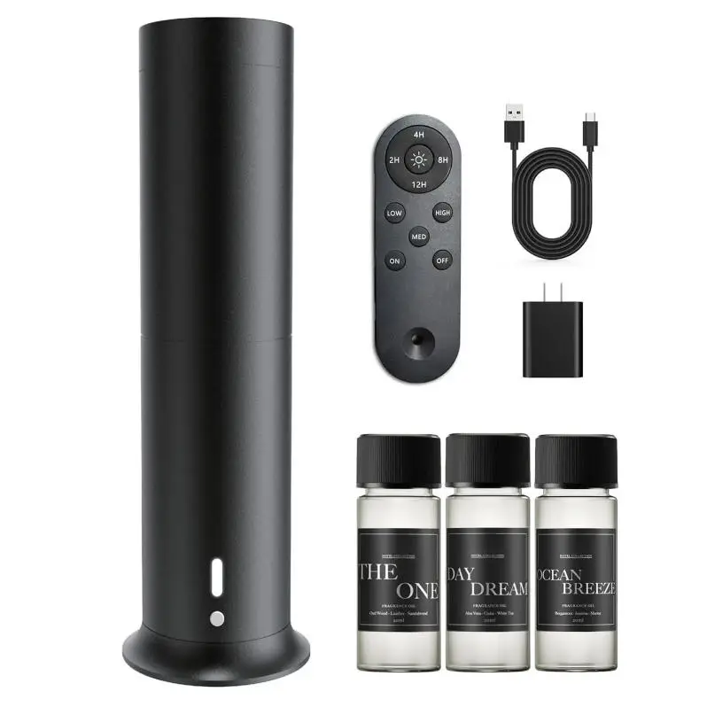 New Model Luxury Wireless Rechargeable Cool Mist Scented Oil Diffuser Bundle Pack - 3 Bottles Hotel Scents, 1000 Sq Ft Coverage, Fine Mist & Fragrance Scented Oil Diffusers for Office/Home Relaxation, Home Supplies