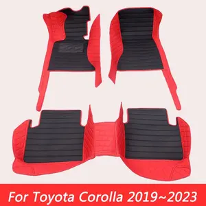 Lhd PU Leather Car Floor Mats for Toyota Corolla 2019~, Carpet Style Interior Accessories, Detachable Thick Easy Clean Mats