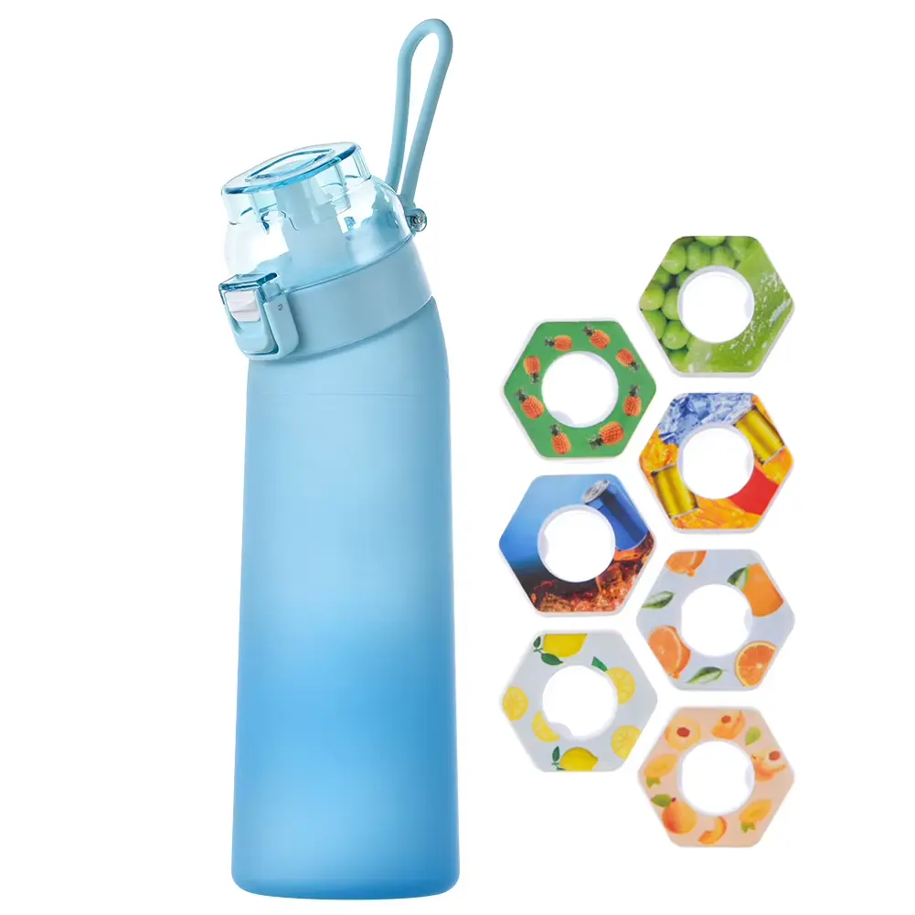 650ML Scent Flavored Water Bottle Drinking Bottle with 7 Fragrance Pods Air Water Bottle Portable Fruit Scent Water Bottle VKTECH