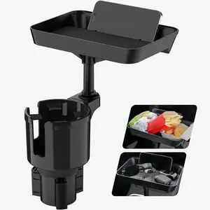 Car Cup Holder Tray, Cup Holder Expander Adapter for Car, 9.5" Car Food Tray Table for Eating, Fits Yeti, Hydro Flask 16-46 oz