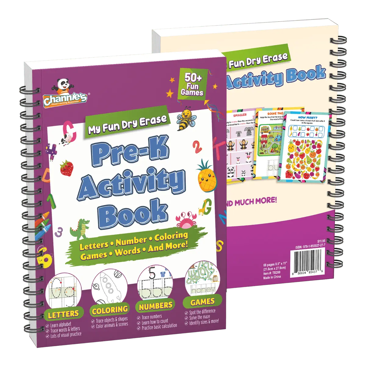My Fun Dry Erase Pre-K Activity Workbook-ABC, Games, & Fun Activities