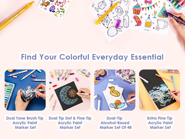 [Flash Sale] Grabie Iridescent Glitter Acrylic Paint Marker Set Of 24 acrylic pen, Art Drawing, HolidayHaul