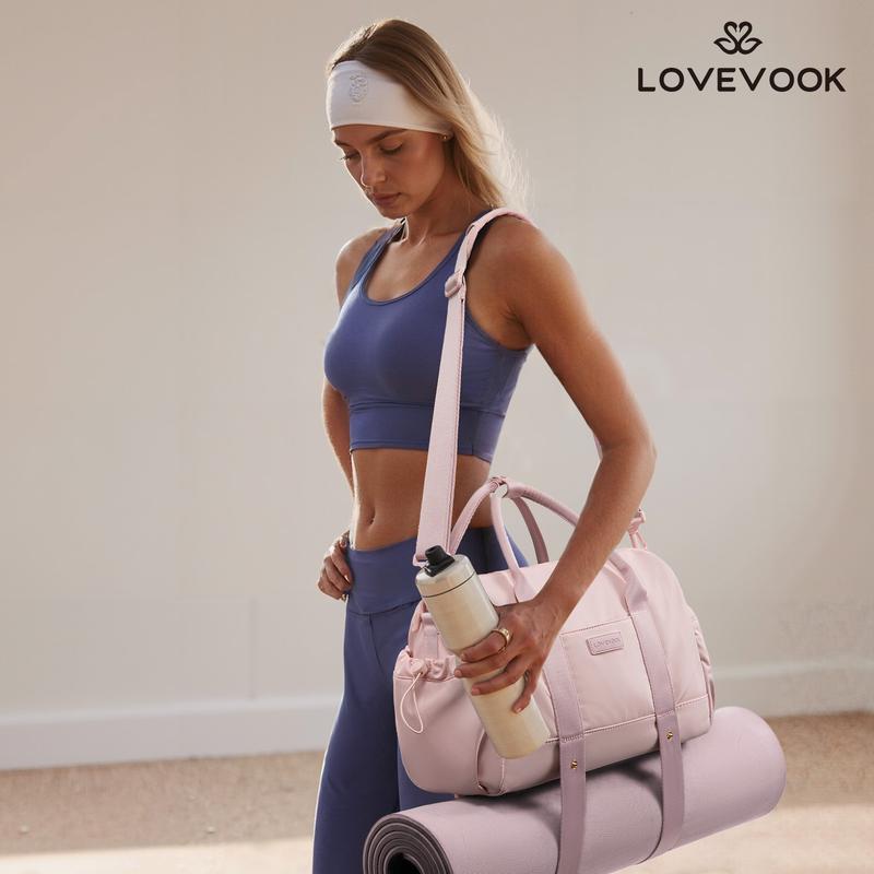 【Valentine's Day Gift】LOVEVOOK Small Gym Bag for Women with Yoga mat Holder, Mini Duffle Bag for Travel with Wet Pocket, Overnight Personal Item Bags, Lightweight Carry on Weekender Duffel for Workout, Dance, Ballet TikTokShopJumpstartSale