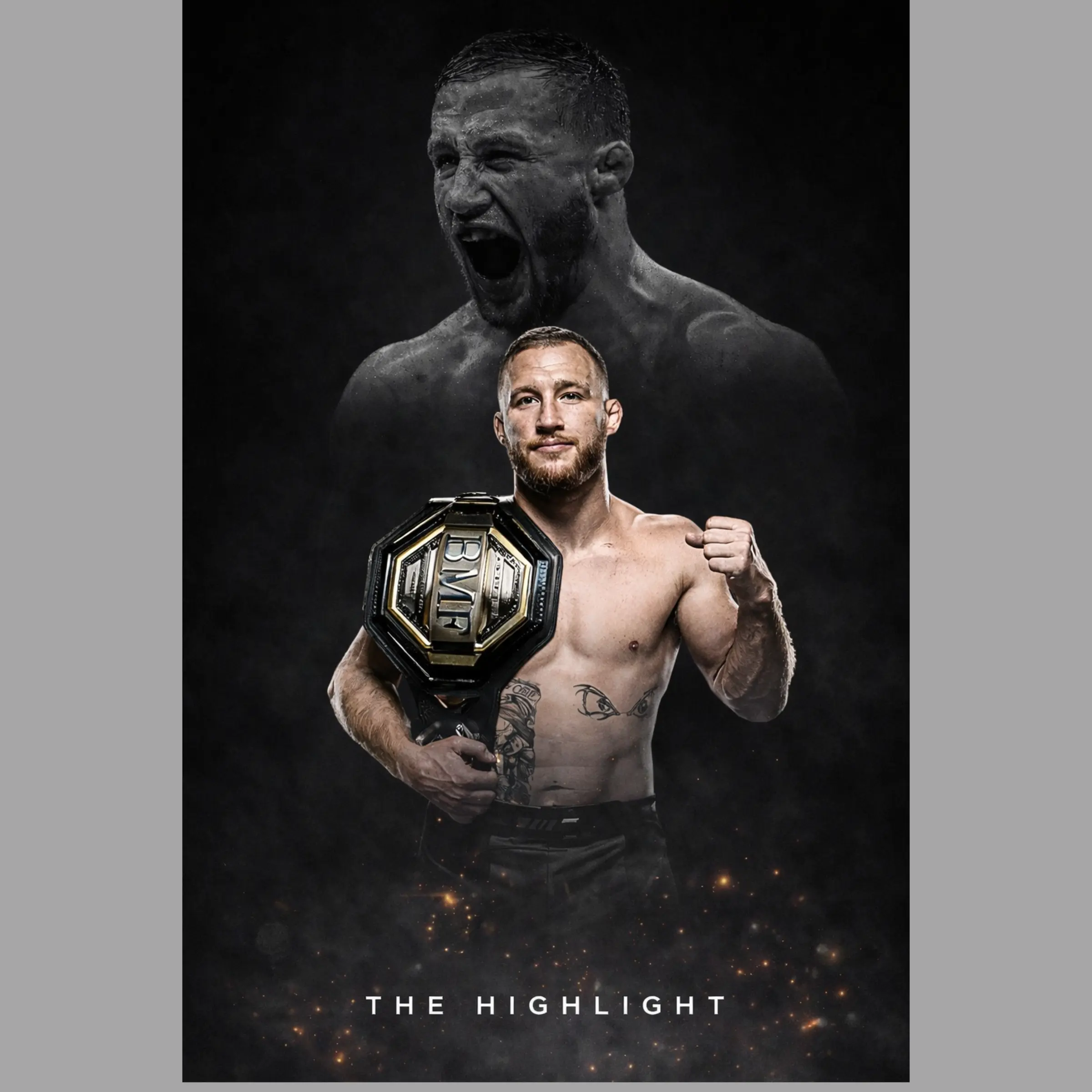 Justin Gaethje Poster,  MMA Fighter, UFC Fighter Wall Print, Workout Motivation, Home Gym Decor, Sport Poster