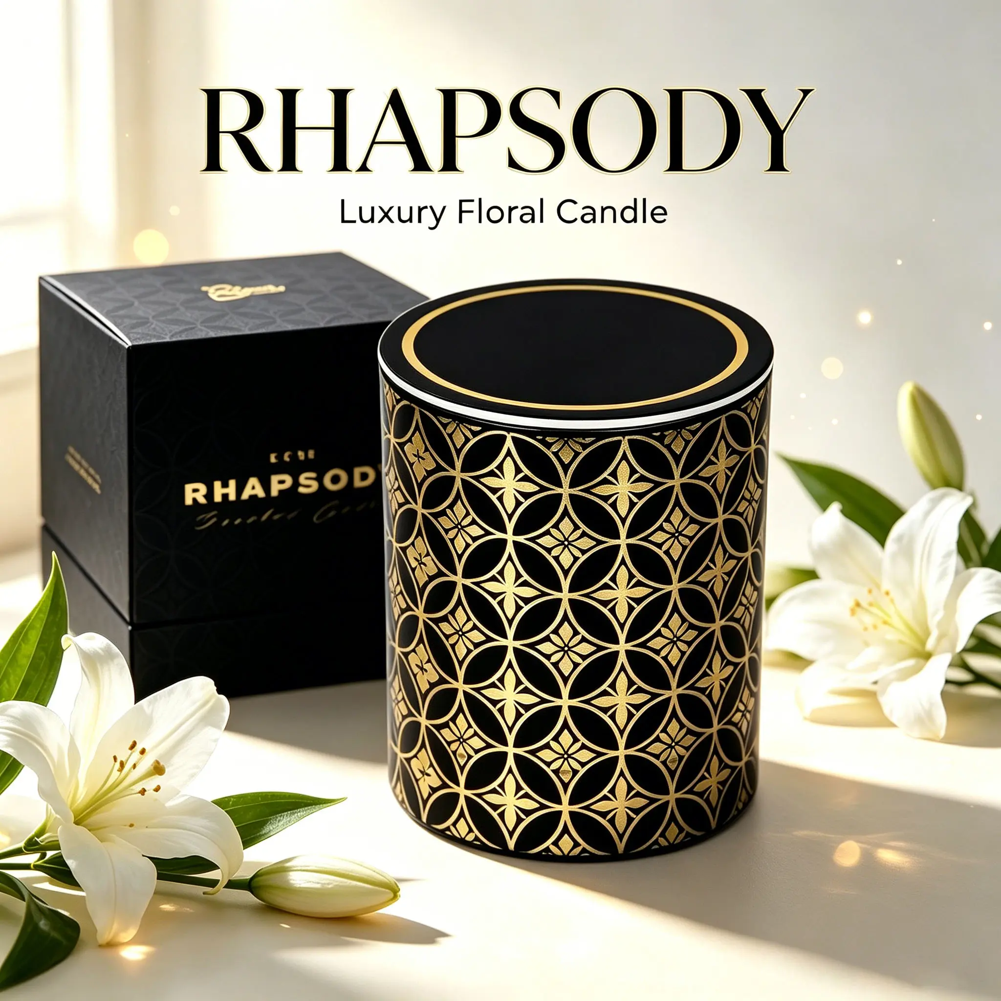 Edgar Rose Violet Scented Candle 9oz 40H Burn Time Luxury Home Decor Gift Living Room