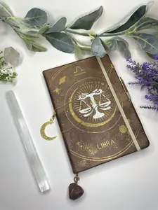 Libra Journal w/ Red Agate Crystal Bookmark
