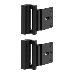 2 Pack Door Reinforcement Locks with 8 Screws, Home Security Door Lock for Toddler, Childproof Door Lock Night Lock Withstand 800 Lbs Black