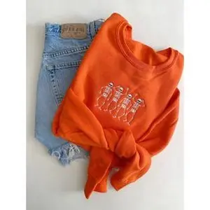 Dainty Dancing Skeletons Embroidered Sweatshirt Halloween Crewneck, Spooky Season - Etsy