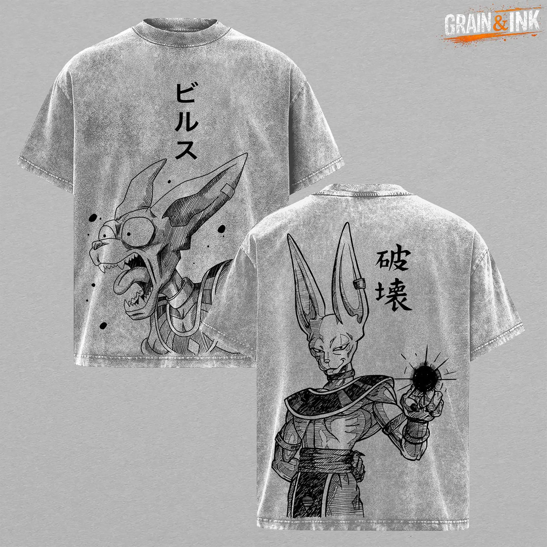Beerus God of Destruction, DBZ Washed T-Shirt,