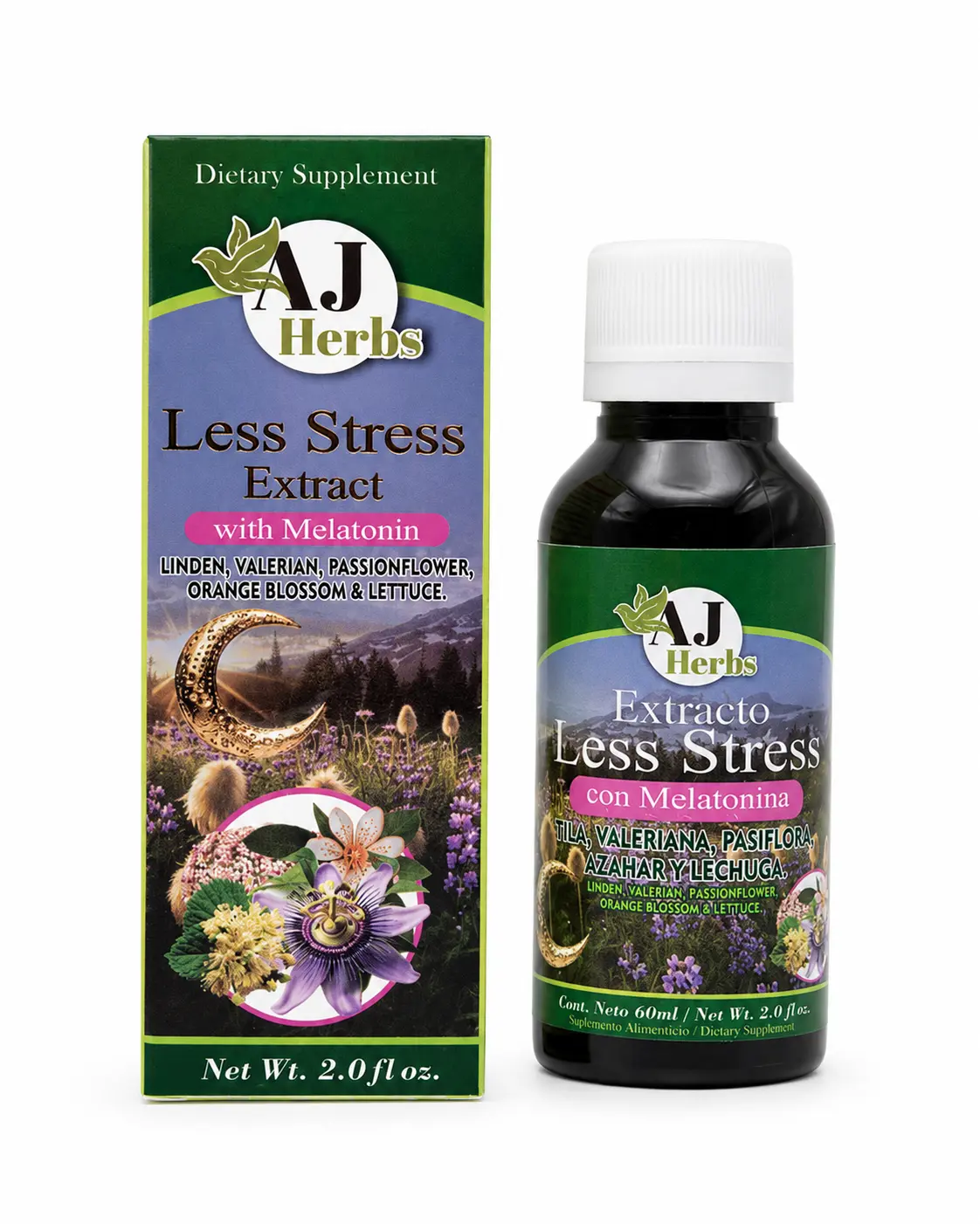 Less Stress with Melatonin Extract 2oz