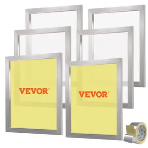 VEVOR Screen Printing Kit, 6 Pieces Aluminum Silk Screen Printing Frames, 20x24inch Silk Screen Printing Frame with 160 Count Mesh, High Tension Nylon Mesh and Sealing Tape for T-shirts DIY Printing