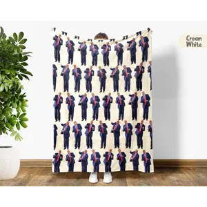 Funny Trump Blanket, Donald Trump Throw Blanket, Political Humor Gag Gift for Him, Republican Dad Conservative Throw Meme Pattern,Thin Blanket Dream Workshop