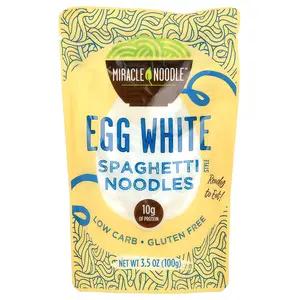 Miracle Noodle Spaghetti Style Noodles, Egg White, 3.5 oz (100 g)