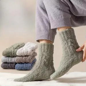 6 Pairs Men's Thermal Plush -Lined Thickened Winter Socks - Mid Calf Sleep and Outdoor Socks Suitable for Home, Bed, and Cold Weather - Cozy Warmth