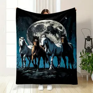 This blanket is covered with vintage-style firefighter helmet patterns in various color schemes like red, black, yellow and brown. Each helmet has different number markings, full of details and fi