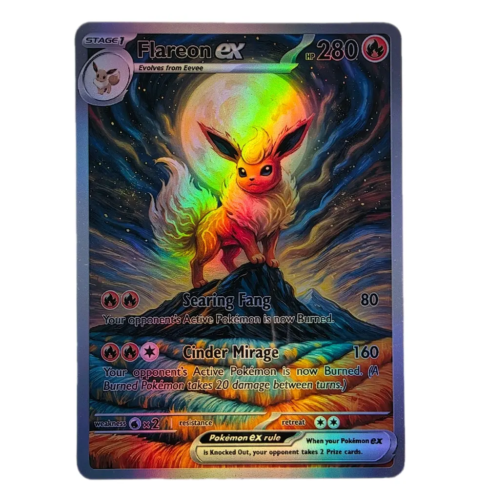 Flareon EX - Oil Canvas Art Series - 4 Holo Editions - Fanart