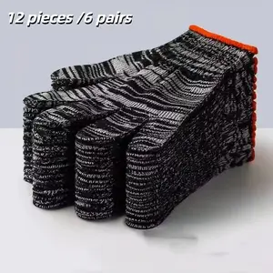 12pcs/6pairs Thin Gloves, and Striped Gloves, Hand Wash or Machine Wash, Durable & Stylish Accessory