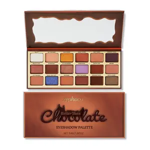 Chocolate Matte Shimmer Eyeshadow Palette, Cool Tone Neutral Earthy Brown Makeup Palette, Highly Pigmented Blendable Long Lasting Eye Shadow with Highlighter, Professional Everyday Commute Party Glam Eye Makeup, Smooth Velvet Texture